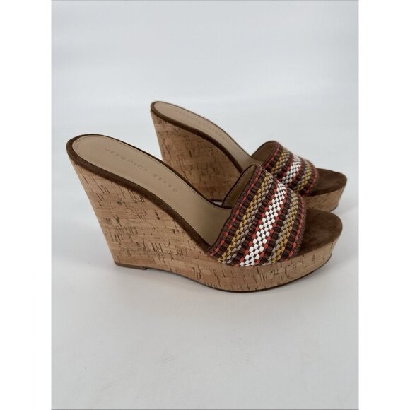 Veronica Beard Women's Size 9 Brown  Neutral Dali Woven Wedge Sandals Shoes - Picture 2 of 11
